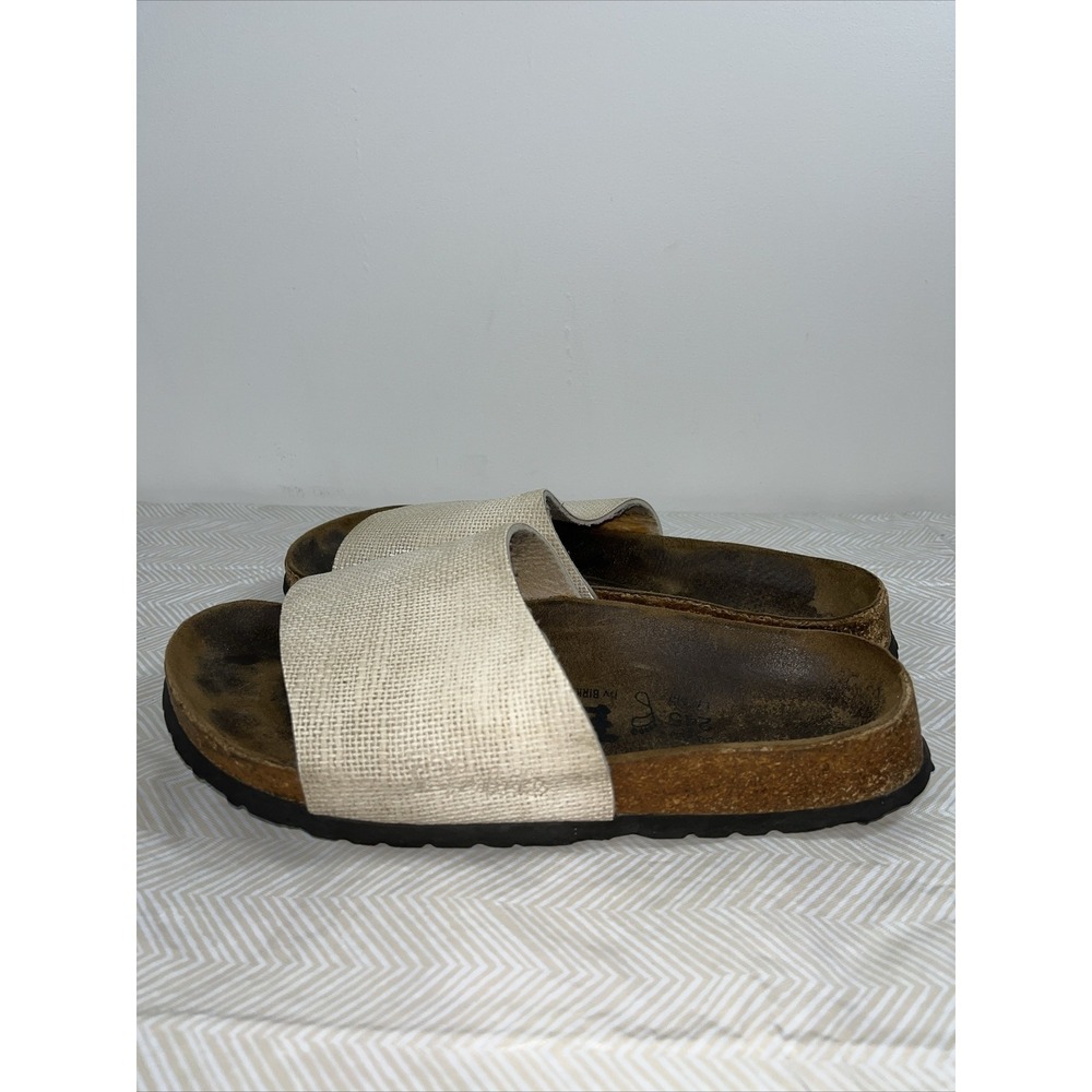 Birkenstocks Women's Birkis Oahu Slide Sz 38 L7 M5 Cream Sandals Casual Festival